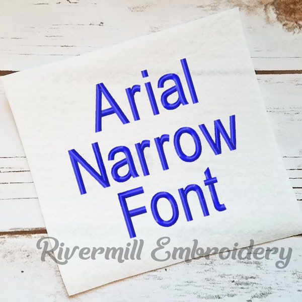 Arial Narrow Machine Borduurlettertype Monogram Alfabet - 3 maten