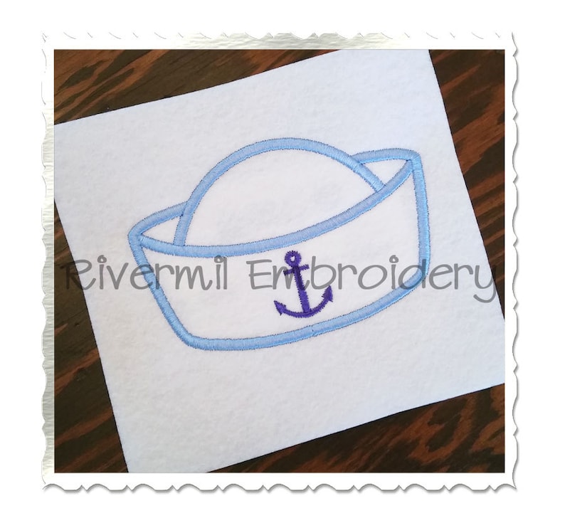 Applique Sailor Hat Machine Embroidery Design 4 Sizes Etsy