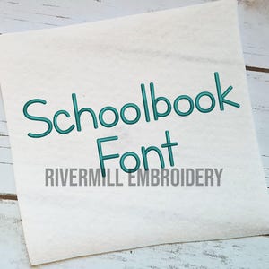 Schoolbook Machine Embroidery Font Monogram Alphabet - 3 Sizes - BX Files Instant Download Design PES