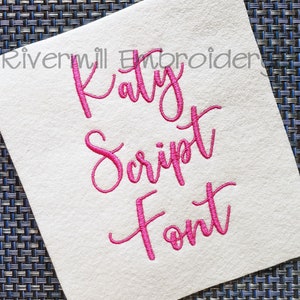 Katy Script Machine Embroidery Font Monogram Alphabet - 3 Sizes