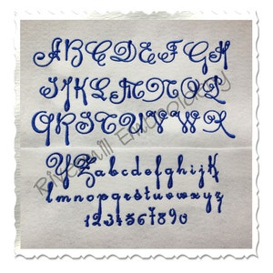 Antique Script Machine Embroidery Font Monogram Alphabet - 3 Sizes - BX Files Instant Download Design PES Rivermill Embroidery
