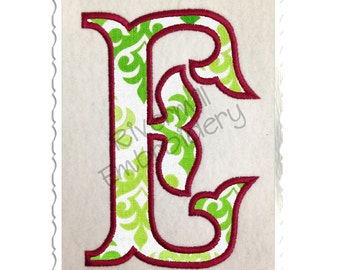 Fish Tail Applique Machine Embroidery Font Monogram Alphabet - 4 Sizes