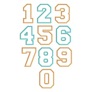 Jumbo XL College Varsity Applique Numbers Machine Embroidery Design - 3 Sizes