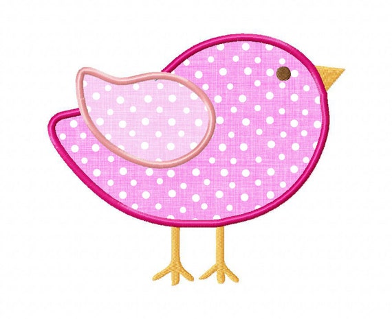 Little Bird Applique Machine Embroidery Design 4 Sizes -  Israel