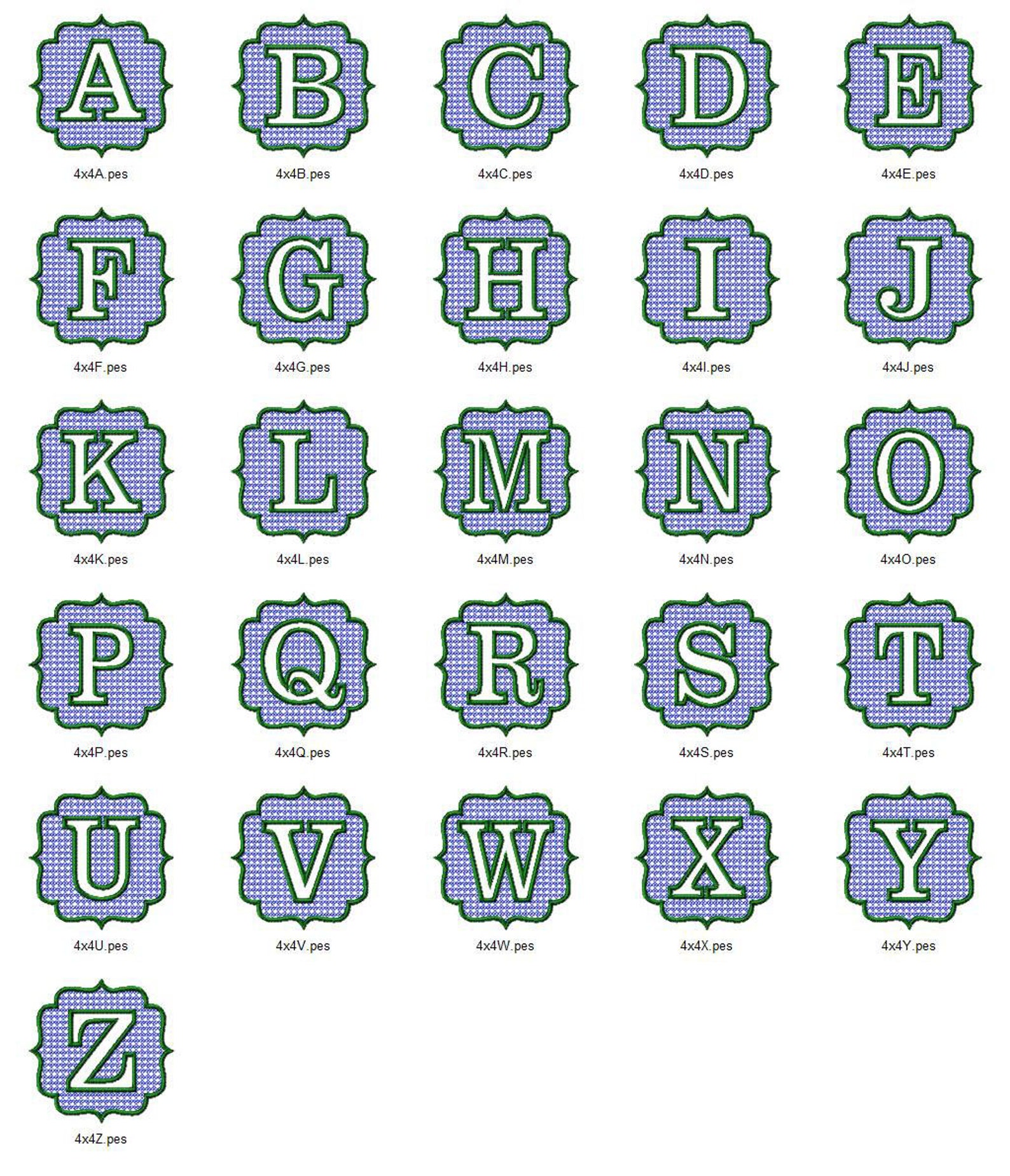 Embossed Machine Embroidery Monogram Alphabet 4x4 Size Etsy