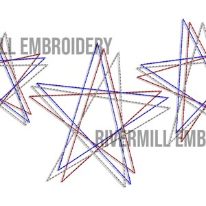 Three Color Star Bean Stitch 3 Color Star Outline Machine Embroidery Design - Etsy