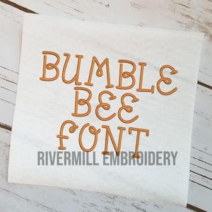 Bumble Bee Machine Embroidery Font Monogram Alphabet - 3 Sizes - BX Files Instant Download Design PES Rivermill Embroidery