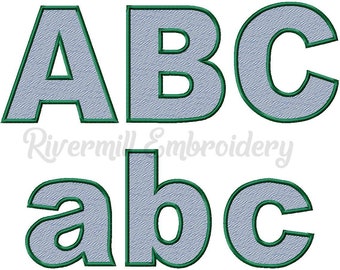 Large Sketch Style Block Machine Embroidery Font Monogram Alphabet - 3 Sizes