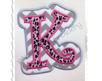 Double Applique Curlz Machine Embroidery Font Monogram Alphabet - 4 Sizes