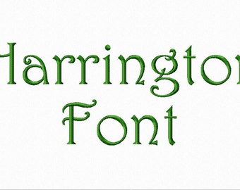 Harrington Machine Embroidery Font Monogram Alphabet - 3 Sizes