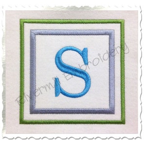 Double Square Monogram Machine Embroidery Font Alphabet - 4 Sizes