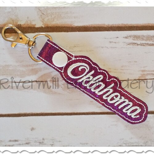 Oklahoma in the Hoop Snap Tab Key Fob Machine Embroidery Etsy