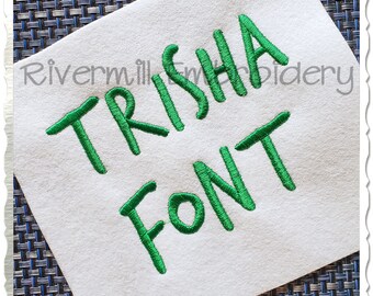 Trisha Machine Embroidery Font Monogram Alphabet - 3 Sizes - BX Files Instant Download Design PES