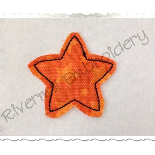 Raggy Applique Stars in A Circle Machine Embroidery Design 4 Etsy