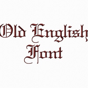 Old English Machine Embroidery Font Monogram Alphabet - 3 Sizes - BX Files Instant Download Design PES