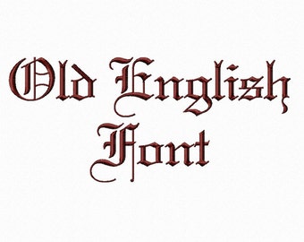 Old English Machine Embroidery Font Monogram Alphabet - 3 Sizes