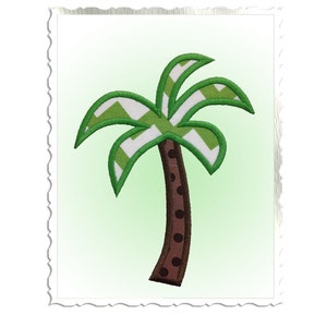 May include: A green and white palm tree with a brown trunk with white polka dots. The palm tree is on a light green background.
