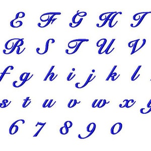 Shell Script Machine Embroidery Font Monogram Alphabet 3 Sizes - Etsy