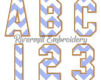 Varsity San Serif Applikation Maschinenstickerei Alphabet - 4 Größen - druckbare Datei Instant Download Design PES