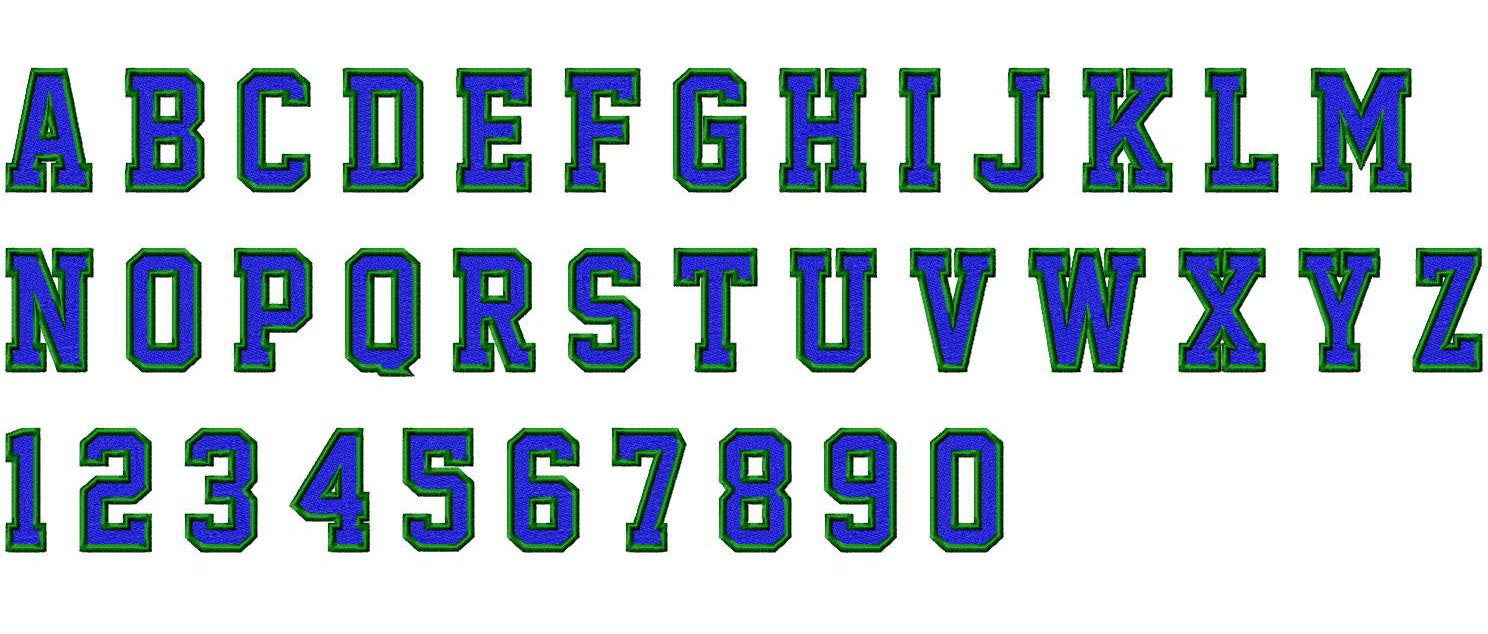 Varsity Lettering 2 2 Color Varsity Style Machine Embroidery Font Monogram | Etsy