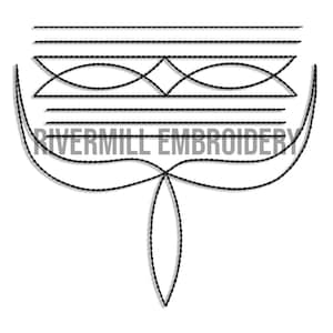 Large Western Cowboy Boot Toe Stitch Pattern Machine Embroidery Design - 4 Sizes
