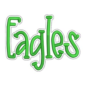 Eagles with a Bean Stitch Outline Machine Embroidery Design - 4 Sizes - Instant Download Digital Design File - Rivermill