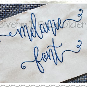 Melanie Machine Embroidery Font Monogram Alphabet - 3 Sizes - BX Files Instant Download Design PES