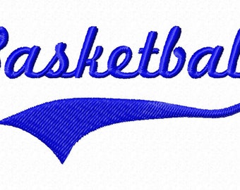 Basketball Design With Sports Swash Tail Machine Embroidery Design - 4 Sizes