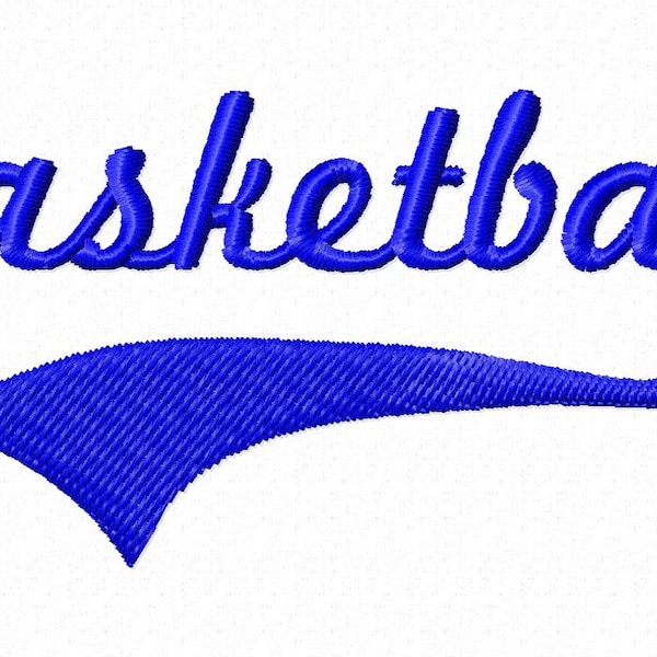 Basketball Design With Sports Swash Tail Machine Embroidery Design - 4 Sizes