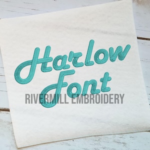Alphabet de polices de broderie Machine Harlow - 3 tailles - fichiers BX Design PES Rivermill Embroidery