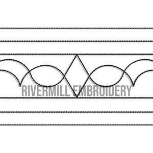 Large Western Cowboy Boot Toe Stitch Pattern Machine Embroidery Design - 4 Sizes #7