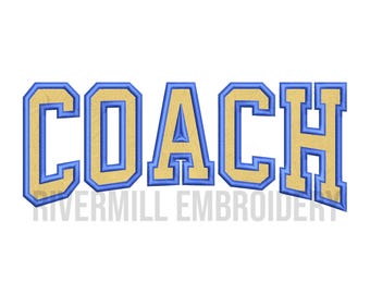Arched Applique COACH Machine Embroidery Design Instant Download Digital Design