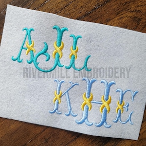 Chester Monogram Machine Embroidery Font Alphabet - 3 Sizes - BX Files Instant Download Design PES