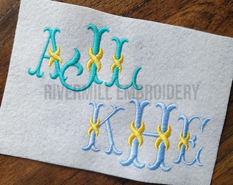 Chester Monogram Machine Embroidery Font Alphabet - 3 Sizes - BX Files Instant Download Design PES