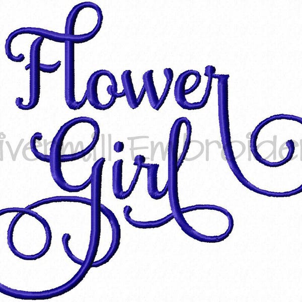 Flower Girl Machine Embroidery Word Design - 4 Sizes