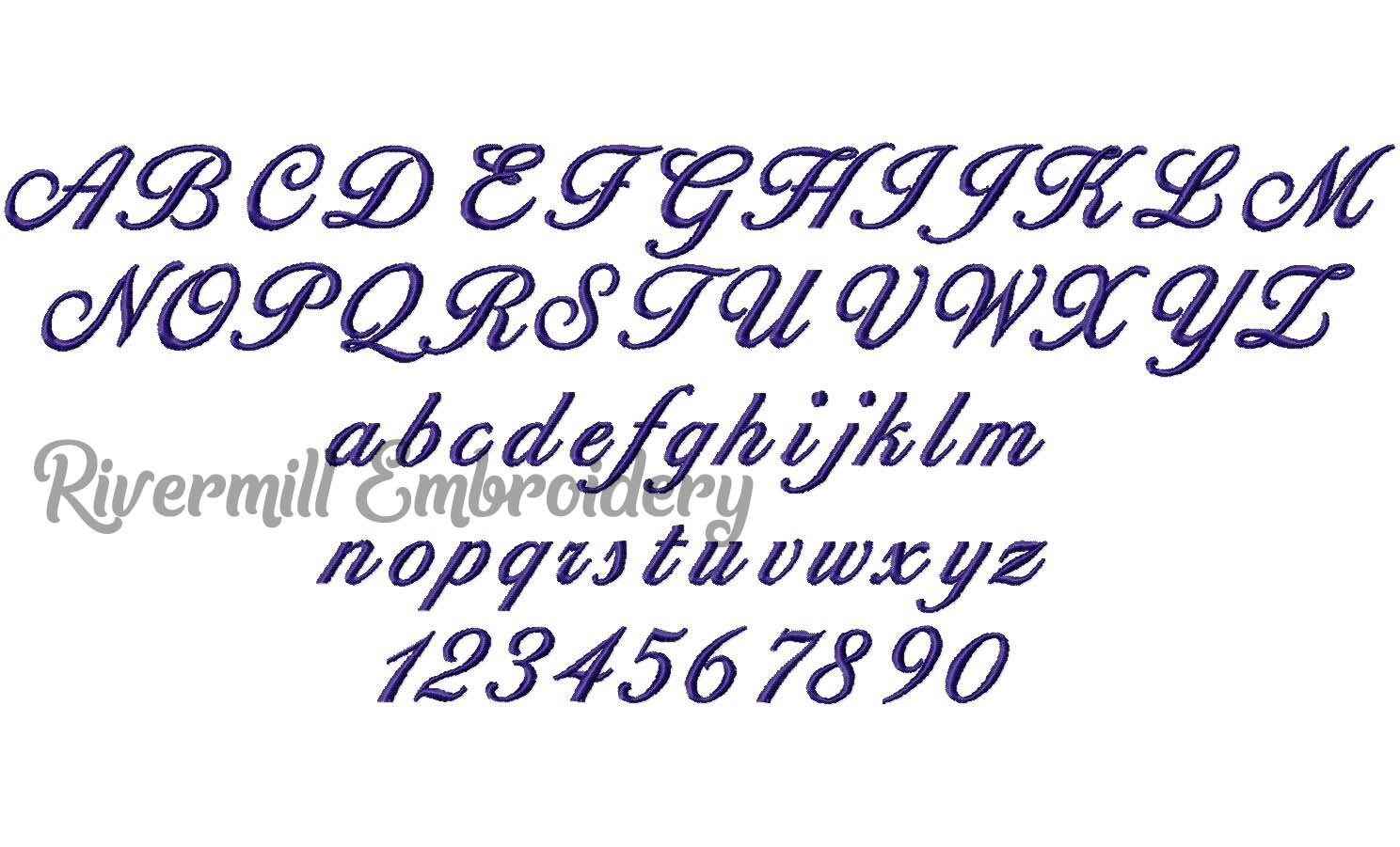 Mini Script Letters Small Mini Ballet Script Machine Embroidery Font Monogram Alphabet - 1/ ...