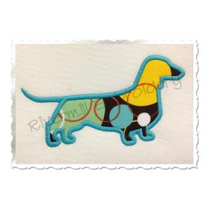 Applique Dachshund Silhouette Machine Embroidery Design - 5 Sizes - Instant Download PES DST Digital File Rivermill Embroidery