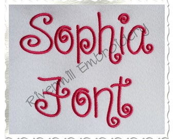 Sophia Machine Embroidery Font Alphabet - 3 Sizes