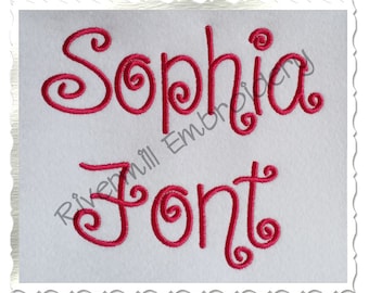 Sophia Machine Embroidery Font Alphabet - 3 Sizes - BX Files Instant Download Design PES