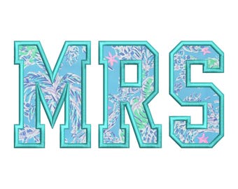 MRS Applique Machine Embroidery Design - 4 Sizes - Instant Download PES DST Digital File Rivermill Embroidery