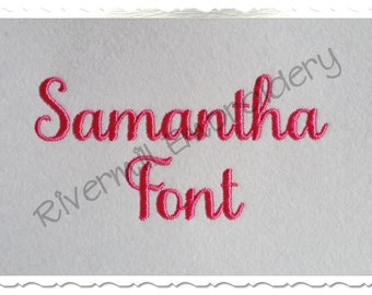 Samantha Script Basic Machine Embroidery Font Monogram Alphabet - 3 Sizes - BX Files Instant Download Design PES