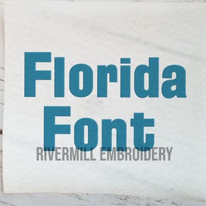 Florida Machine Embroidery Font Monogram Alphabet - 3 Sizes - BX Files Instant Download Design PES Rivermill Embroidery