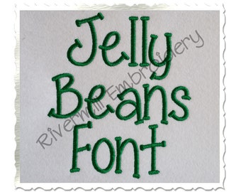 Jelly Beans Machine Embroidery Font Monogram Alphabet - 3 Sizes - BX Files Instant Download Design PES Rivermill Embroidery