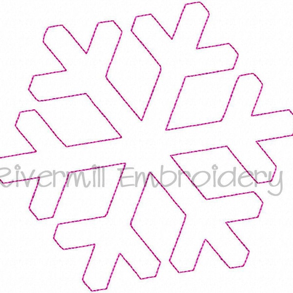 Raggy Applique Snowflake Machine Embroidery Design - 5 Sizes