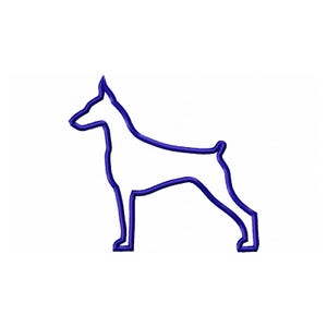 Applique Doberman Dog Silhouette Machine Embroidery Design - 4 Sizes - Instant Download PES DST Digital File Rivermill Embroidery