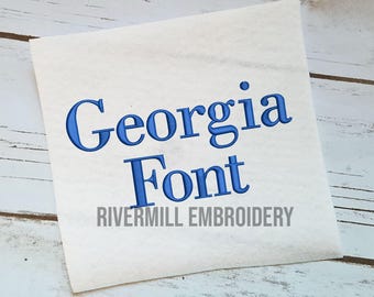 Georgia Machine Embroidery Font Alphabet - 3 Sizes - BX Files Instant Download Design PES Rivermill Embroidery