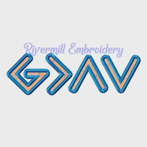 Applique God is Greater Than The Highs & Lows Machine Embroidery Design - 4 Sizes
