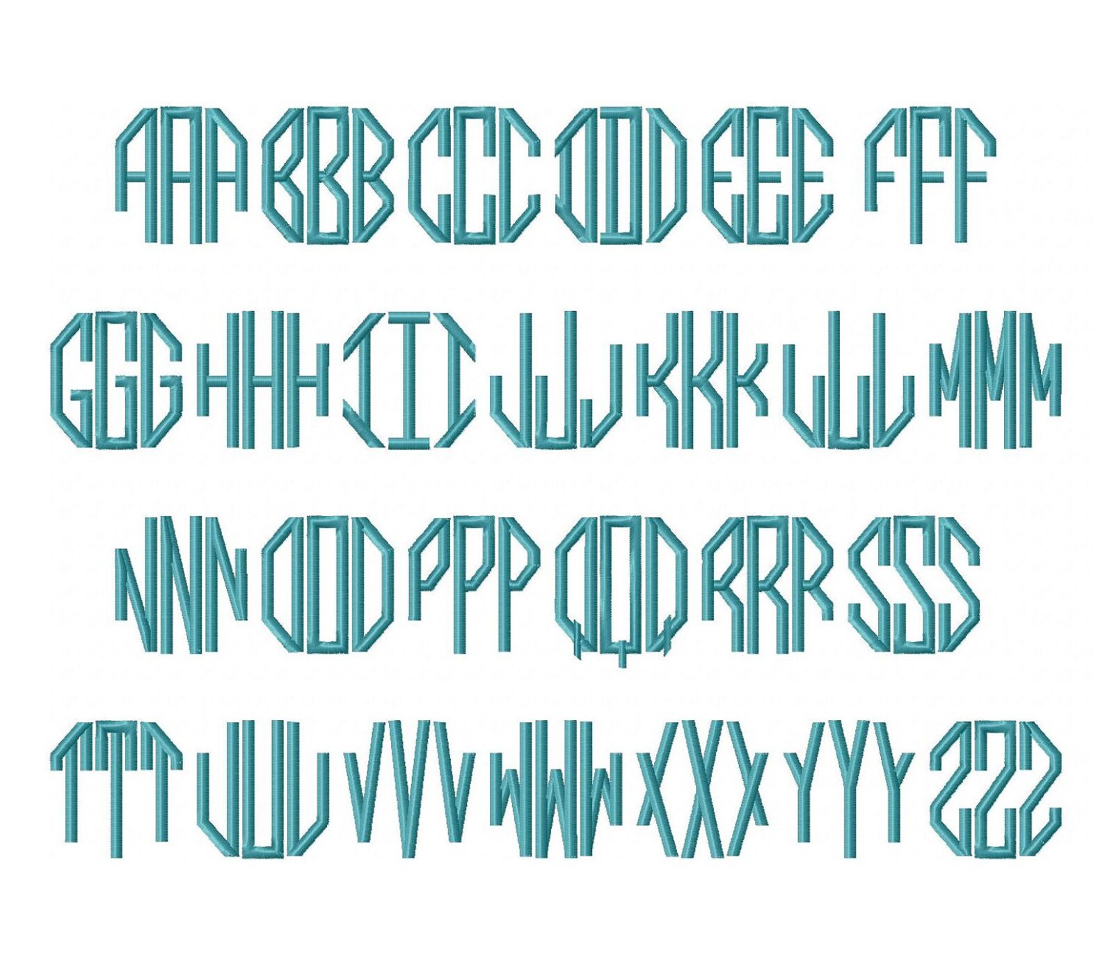 Diamond Octagon 3 Letter Monogram Machine Embroidery Font Alphabet - 3 ...
