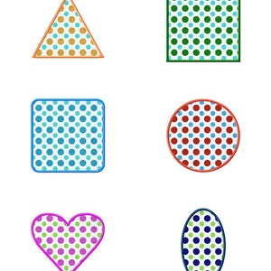 Applique Shapes Pack Machine Embroidery Designs - 4 Sizes Each - Instant Download PES DST Digital File Rivermill Embroidery
