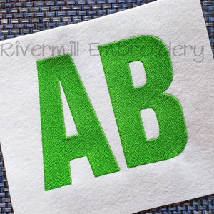 Large Block Machine Embroidery Font Alphabet - 3 Sizes - BX Files Instant Download Design PES